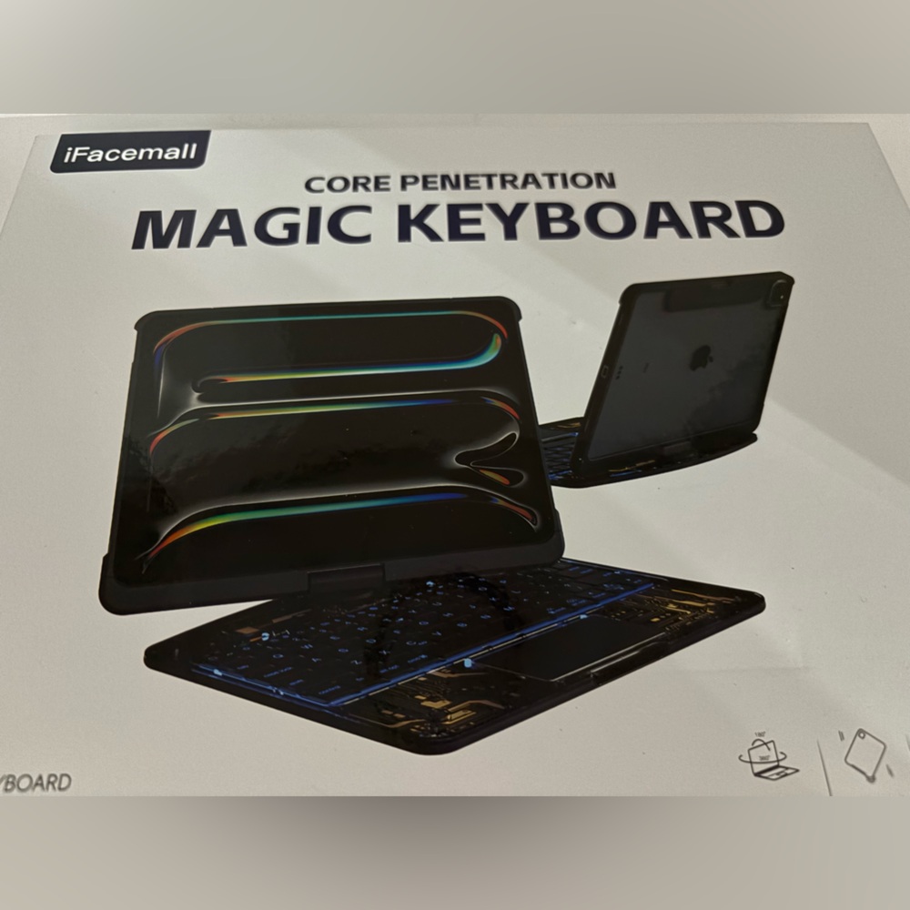 iFacemall Black Magic Floating Keyboard for iPad Air 11M2. 360 Rotation. NEW